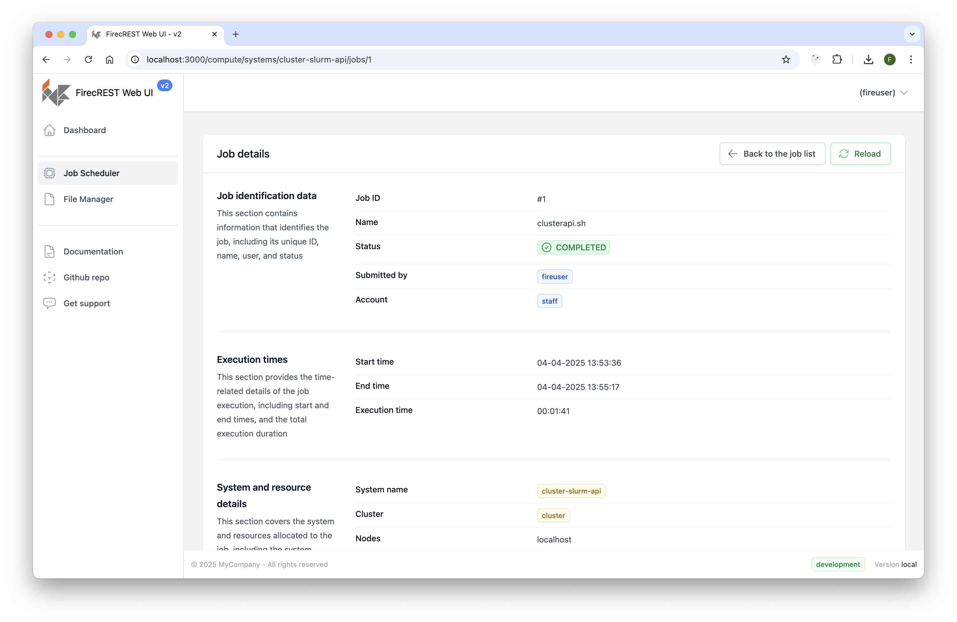 Job Details Page